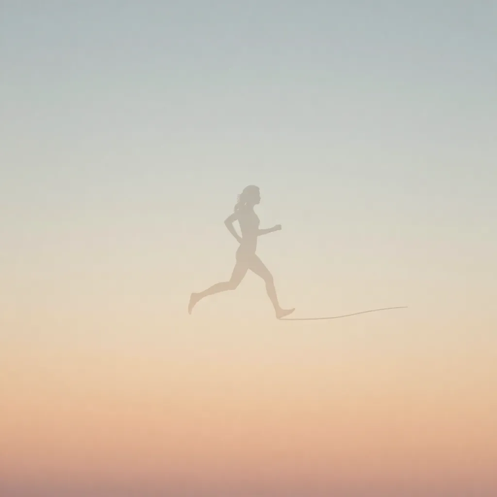 Gradient visualization of daily movement rhythm from morning warmth to daytime flow